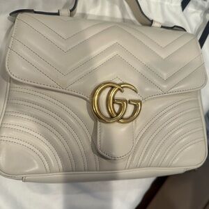 Gucci Cream Leather Shoulder Bag